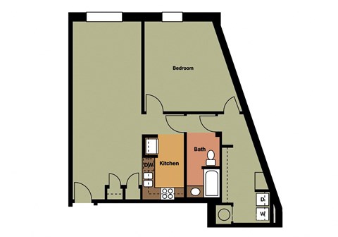 1E: Beds-1: Baths-1: Sq Ft Range - 1006-1006